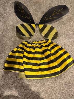 Dog Bumble Bee Costume Wings and Tutu Skirt Set